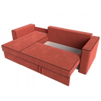 Угловой диван Принстон (микровельвет коралловый коричневый) - Изображение 4